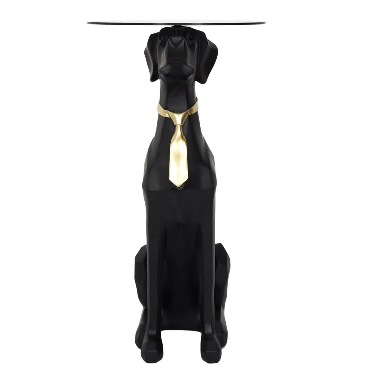 TABLE BASSE DECO CHIEN ASSIS 66CM