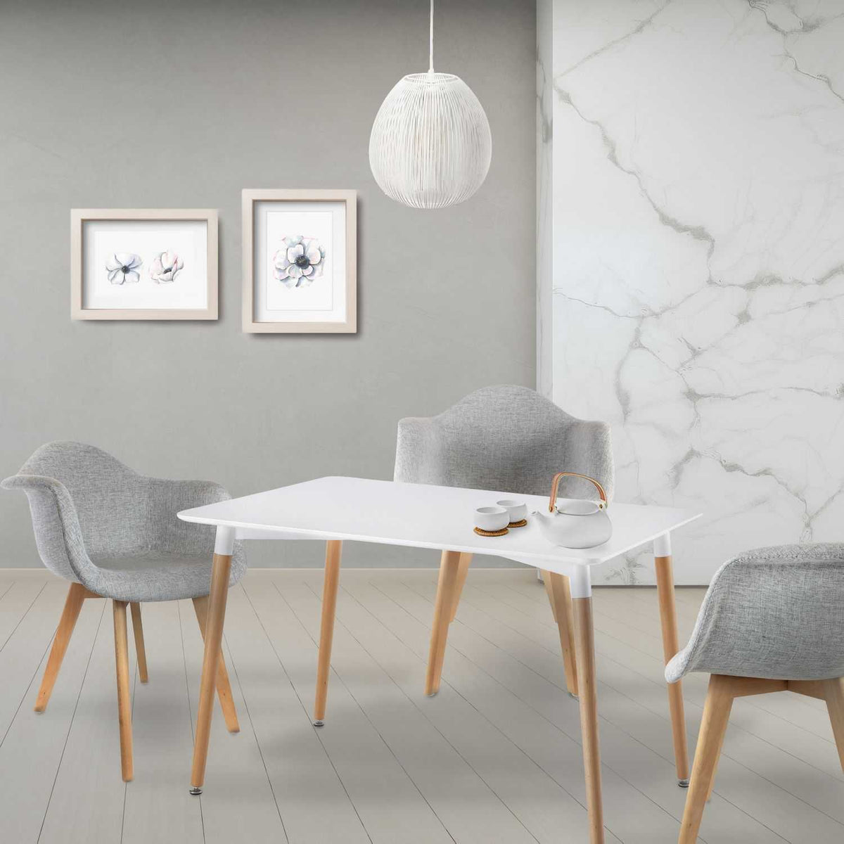 TABLE DE REPAS BLANCHE 115X75CM