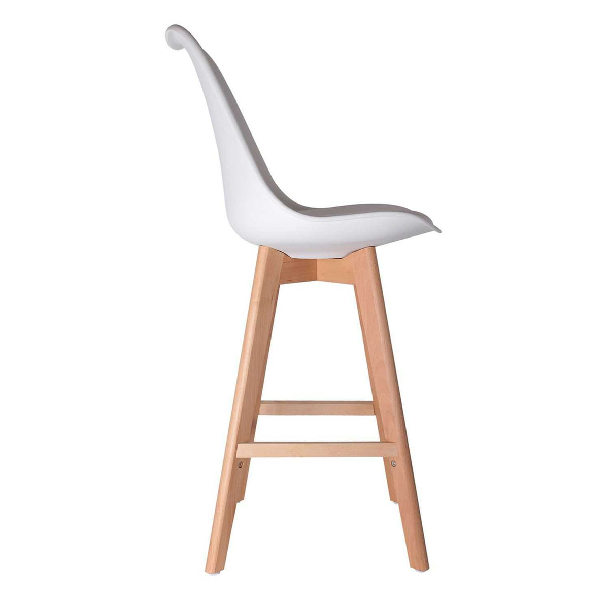 CHAISE DE BAR PP BLANCHE PIEDS BOIS