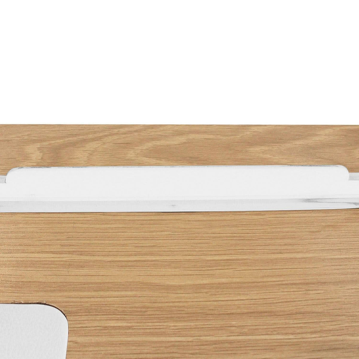 BUREAU EN BOIS ET METAL BLANC