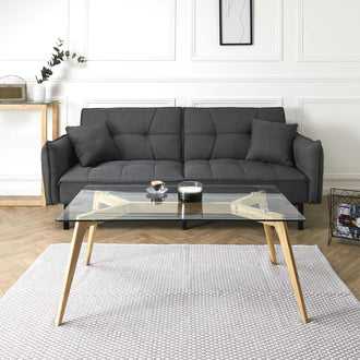 TABLE RECTANGULAIRE EN VERRE 110X60X45CM