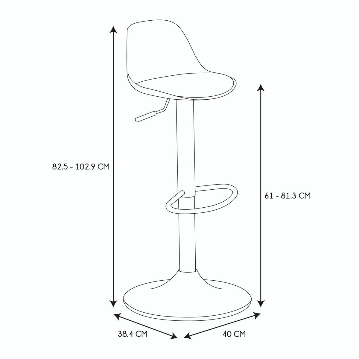 TABOURET DE BAR ISAK GRIS - Lot de 2
