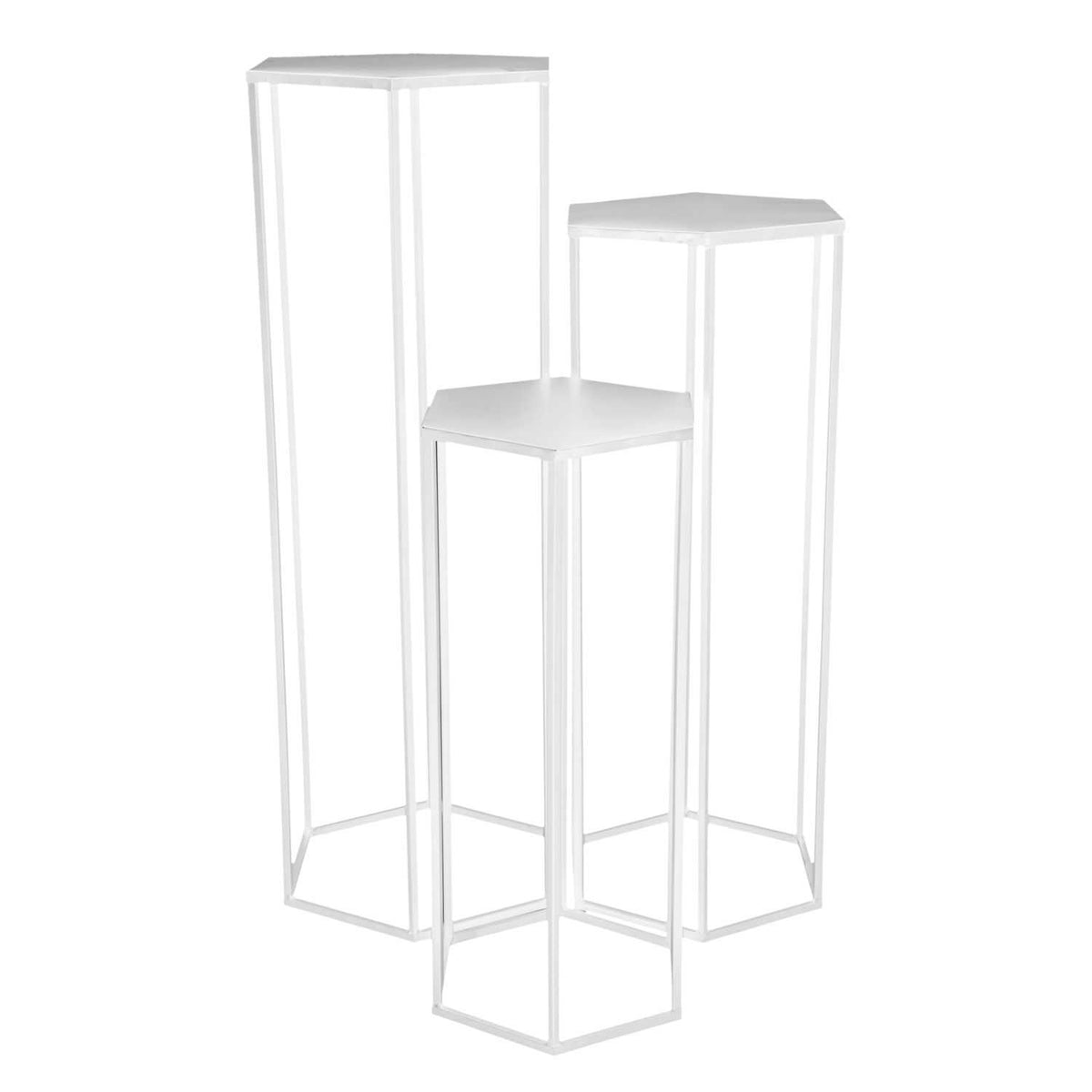 SELLETTE GIGOGNE METAL BLANC -  LOT DE 3