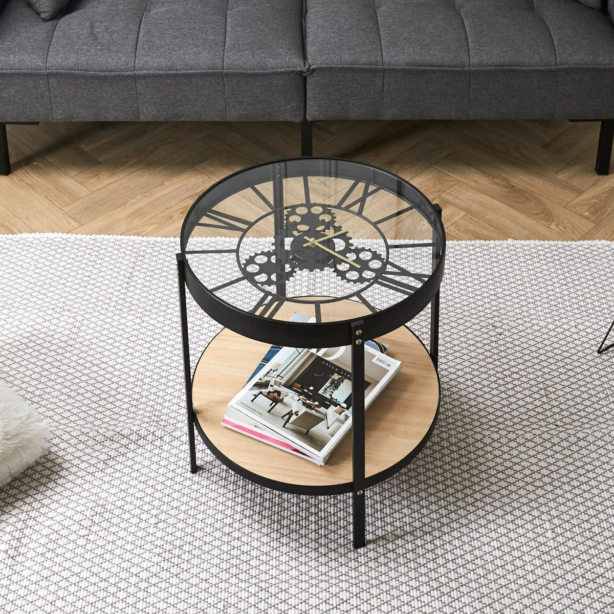 TABLE D APPOINT HORLOGE 50.5X50.5X49CM