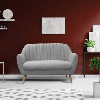 CANAPE 2 PLACES SOFIA TISSU GRIS
