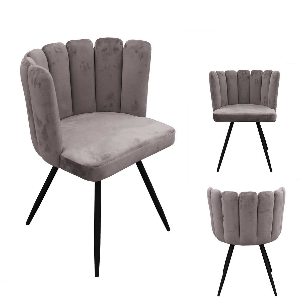 CHAISE ARIEL VELOURS GRIS