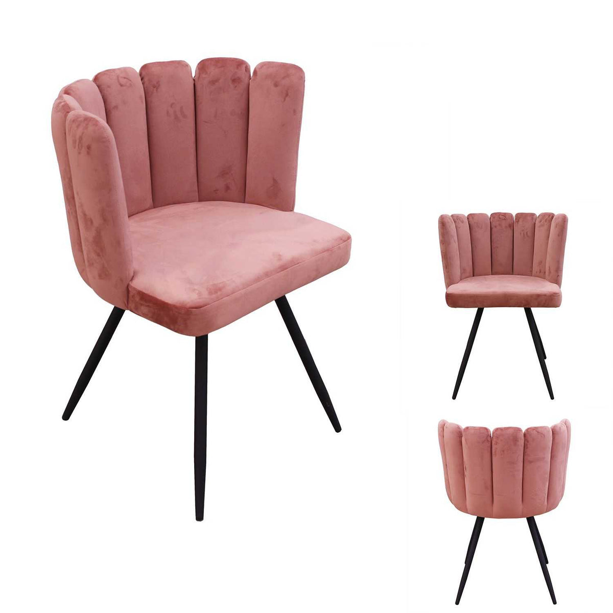 CHAISE ARIEL VELOURS ROSE