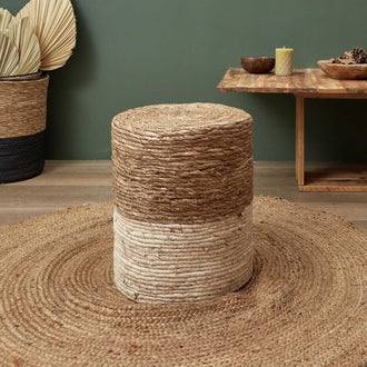 POUF TRESSE BEIGE