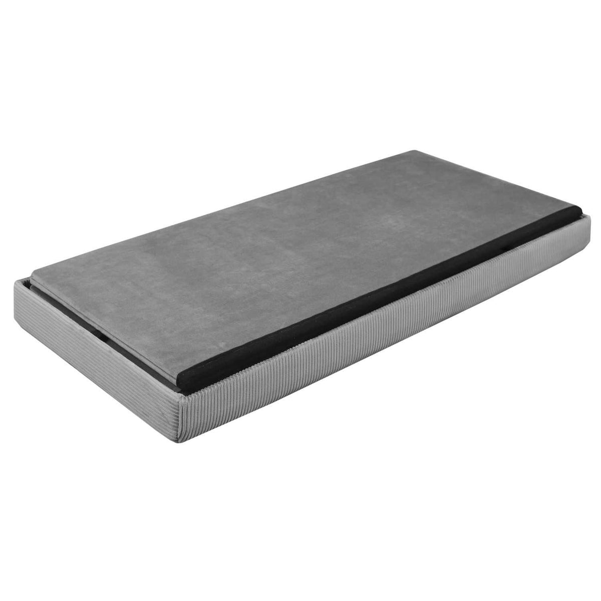 COFFRE BANC PLIABLE VELOURS COTELE GIULIA GRIS