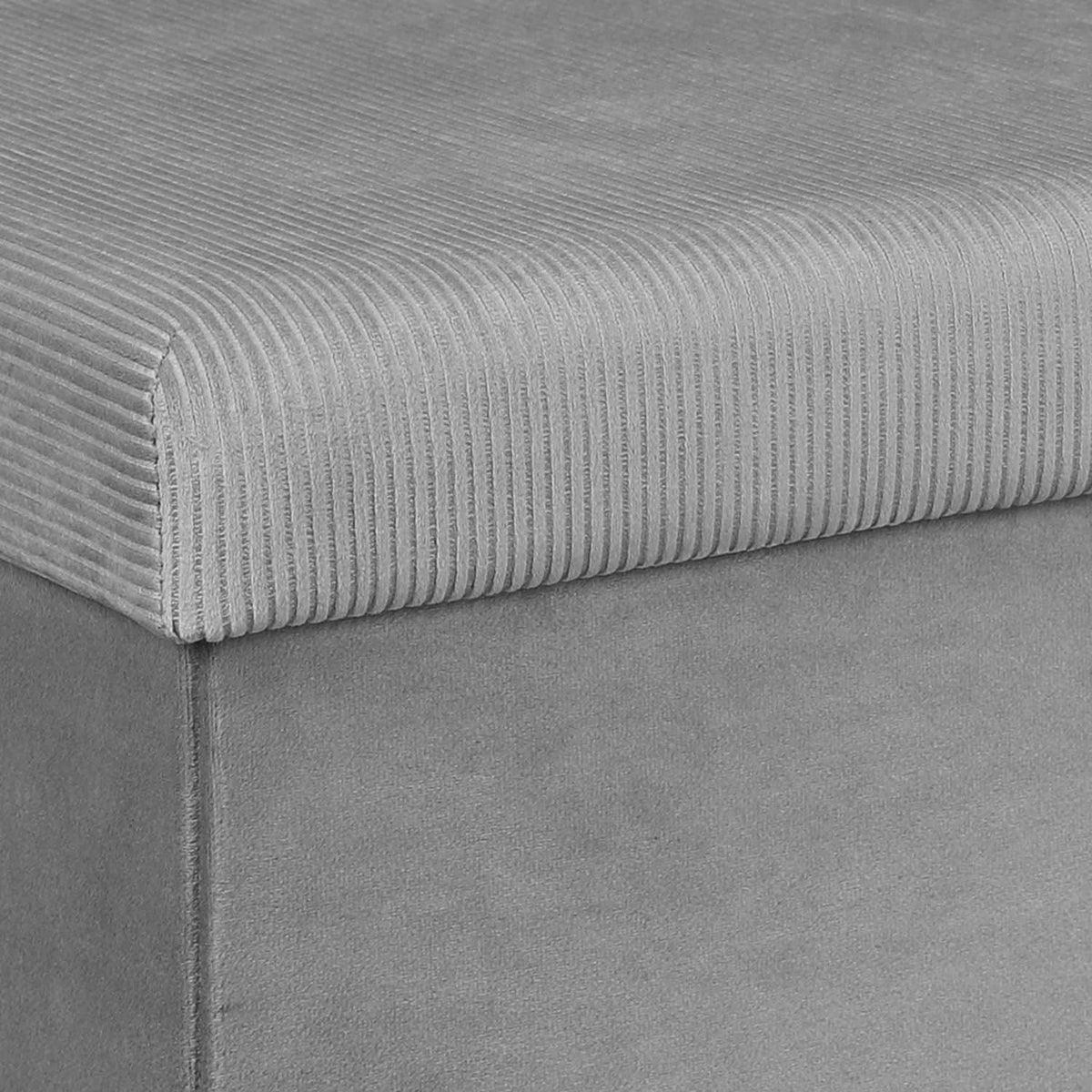 COFFRE BANC PLIABLE VELOURS COTELE GIULIA GRIS