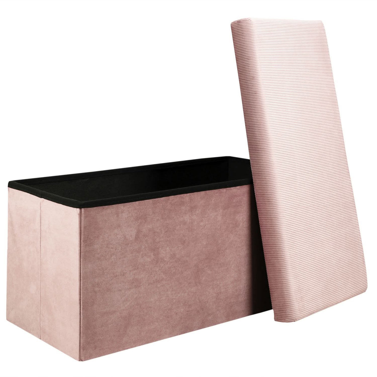 COFFRE BANC PLIABLE VELOURS COTELE GIULIA ROSE