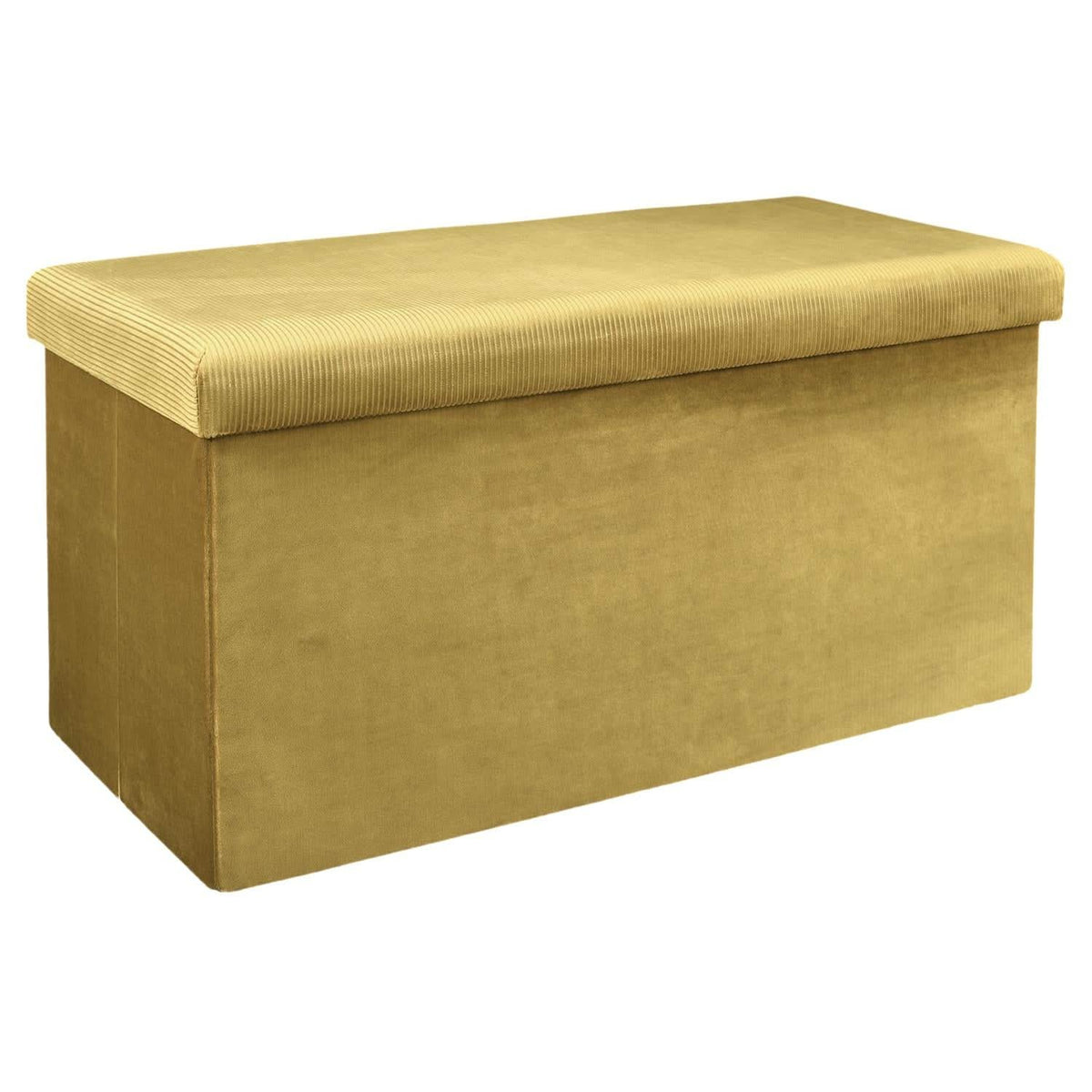 COFFRE BANC PLIABLE VELOURS COTELE GIULIA JAUNE