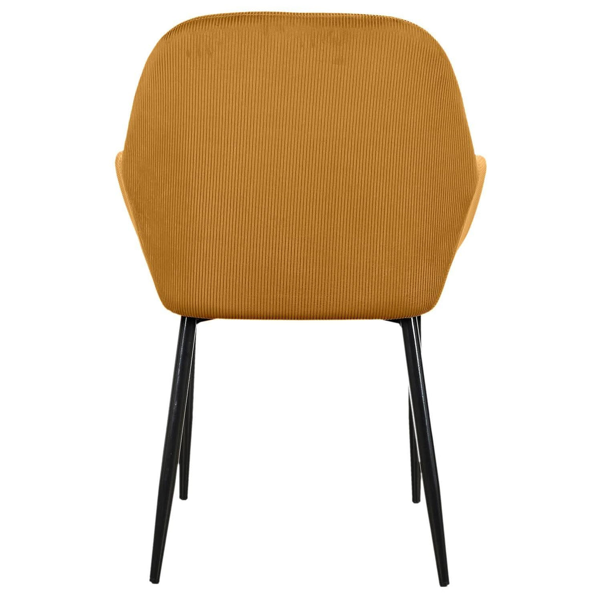 FAUTEUIL GIULIA JAUNE MOUTARDE VELOURS COTELE - Lot de 2