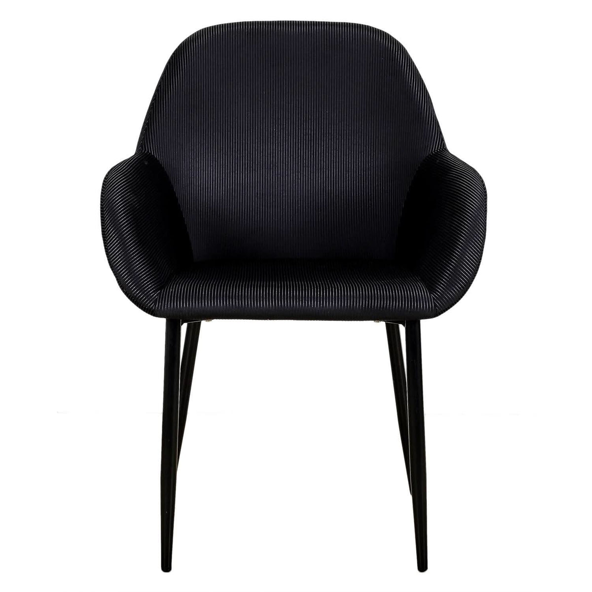 FAUTEUIL GIULIA NOIR VELOURS COTELE - Lot de 2