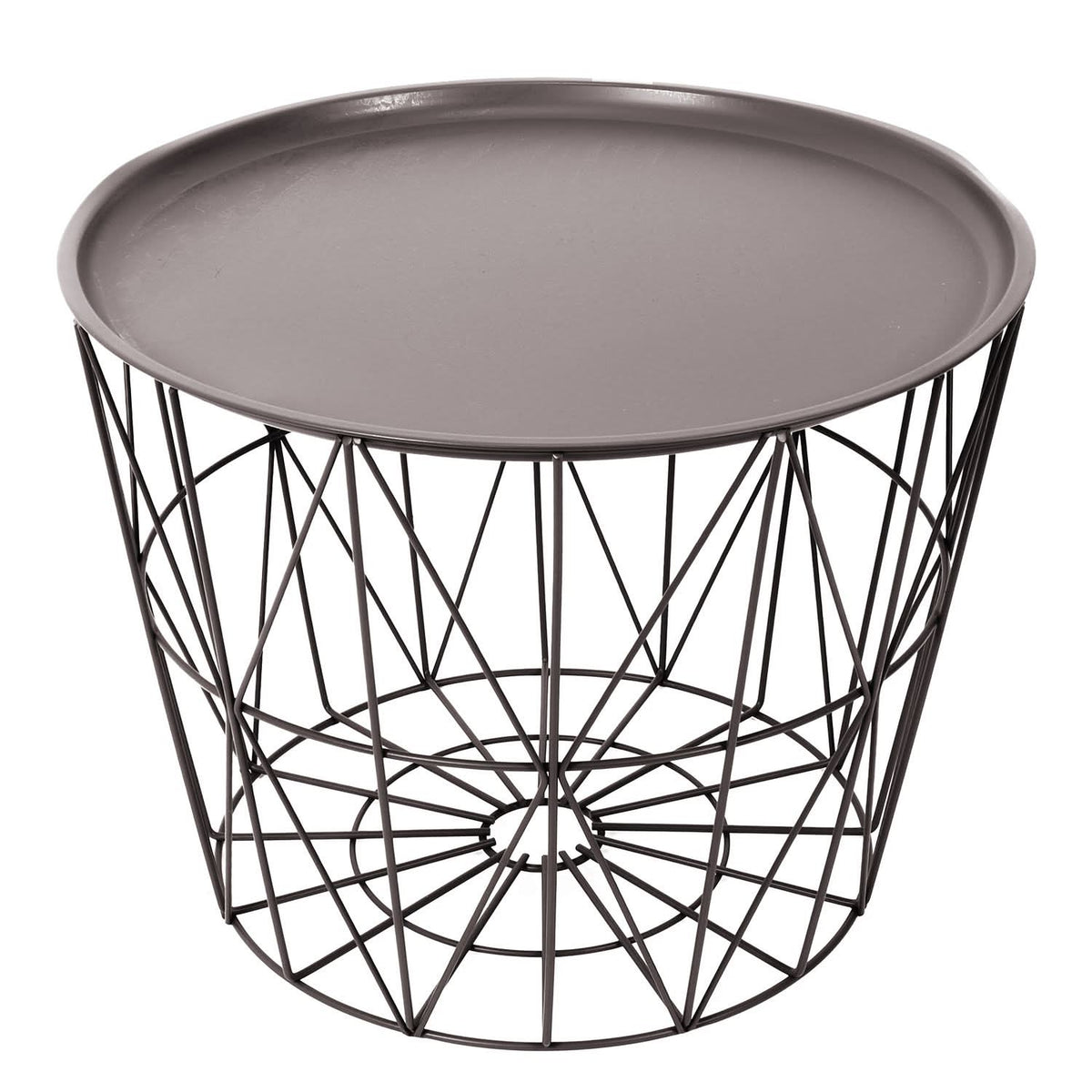 TABLE FILAIRE METAL TAUPE DIAMETRE 50CM