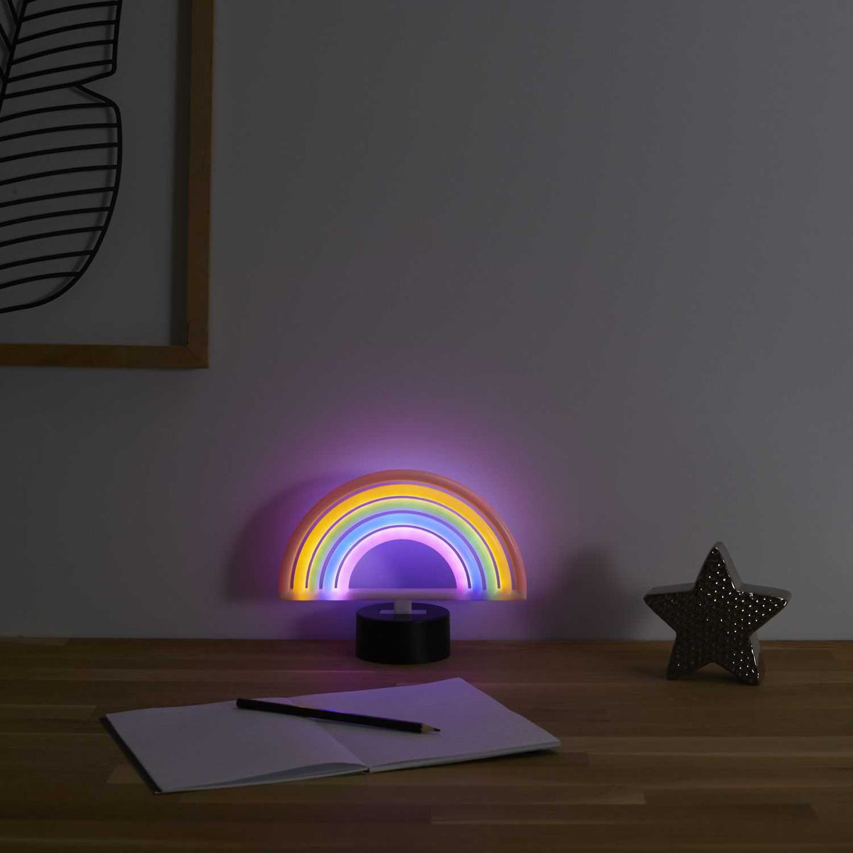 LAMPE LED EFFET NEON ARC EN CIEL A PILES
