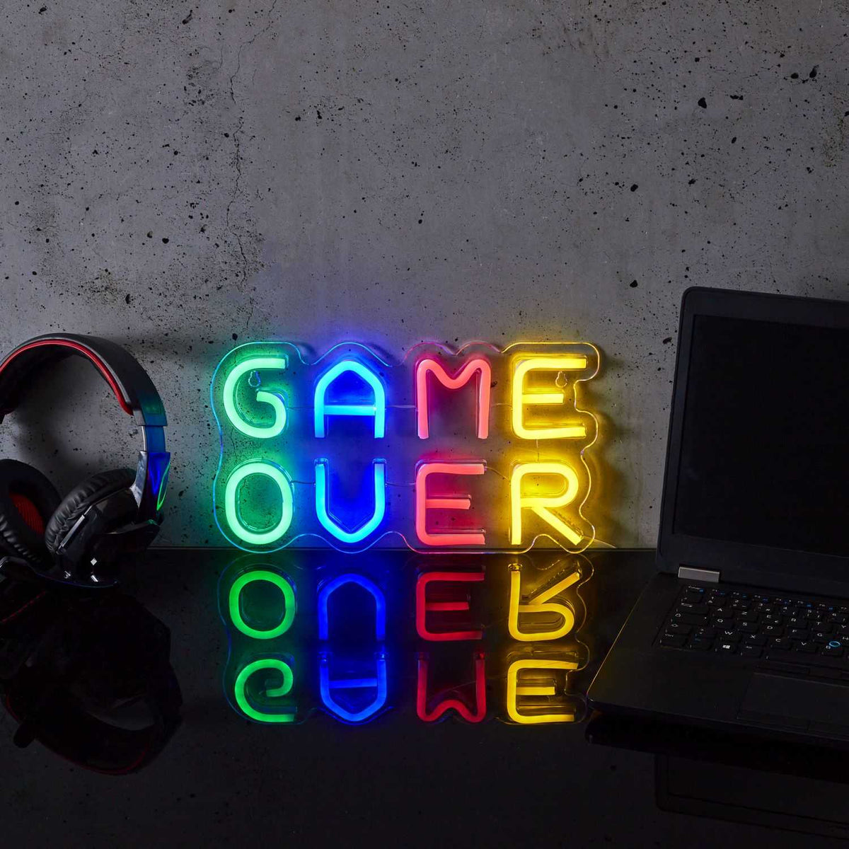 LAMPE LED EFFET NEON GAME OVER USB