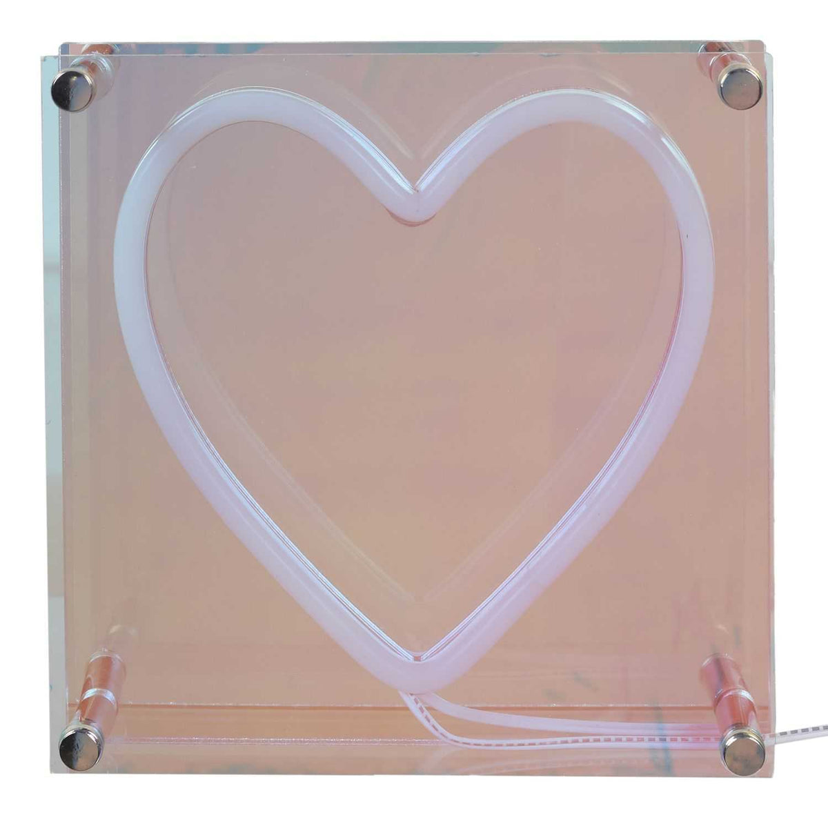 LAMPE ACRYLIQUE LED EFFET NEON COEUR