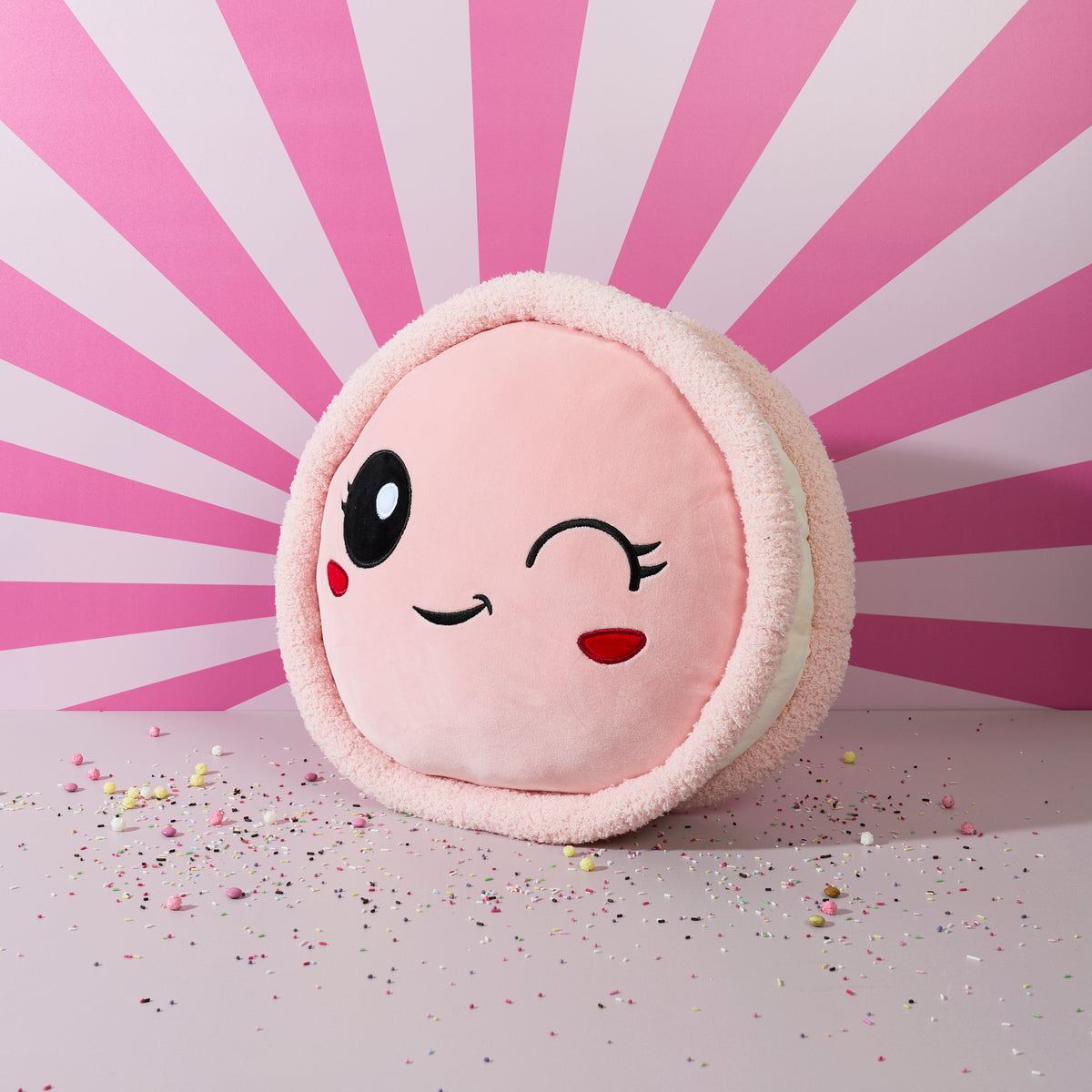PELUCHE MACARON ROSE KAWAII
