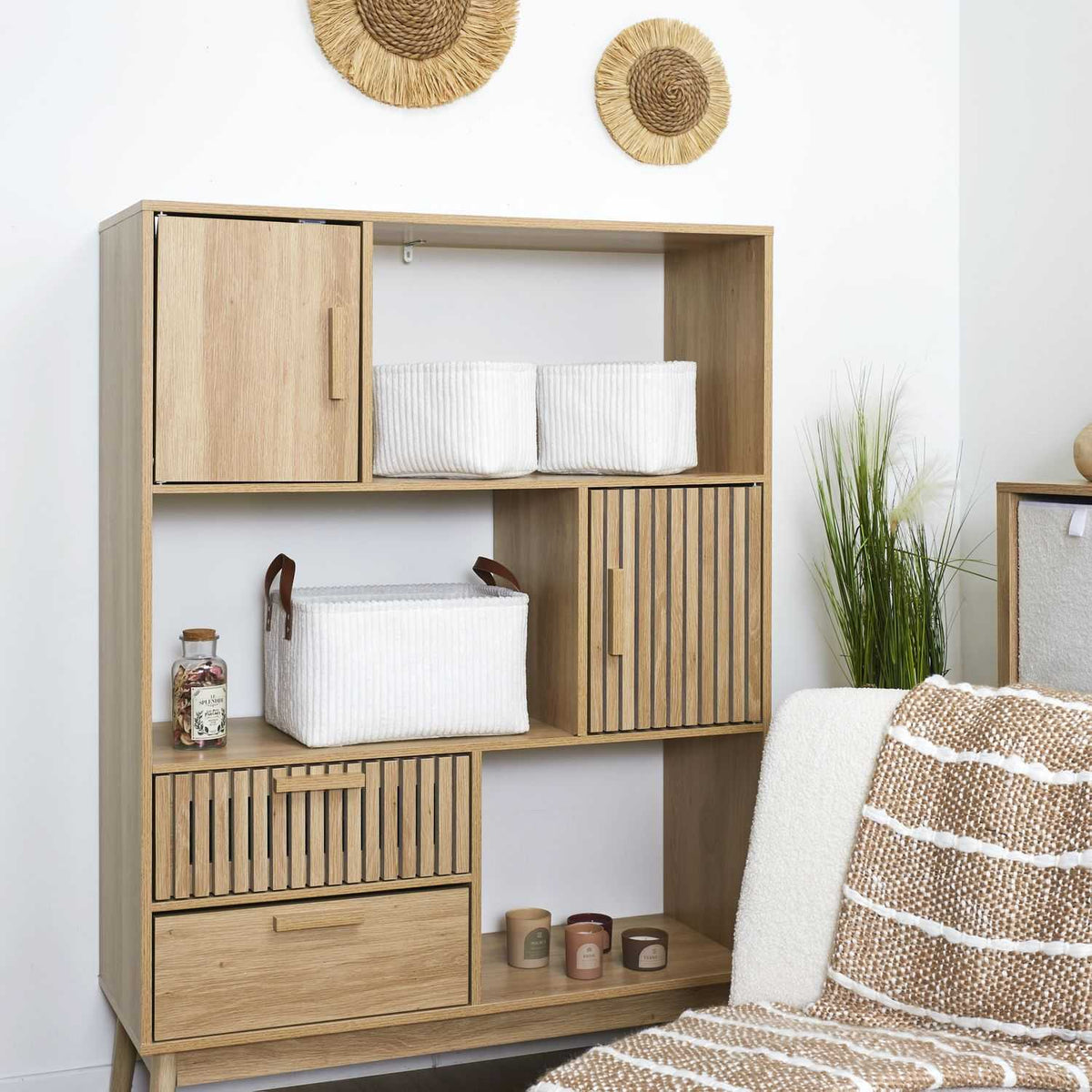 PANIER RANGEMENT BLANC -  LOT DE 3