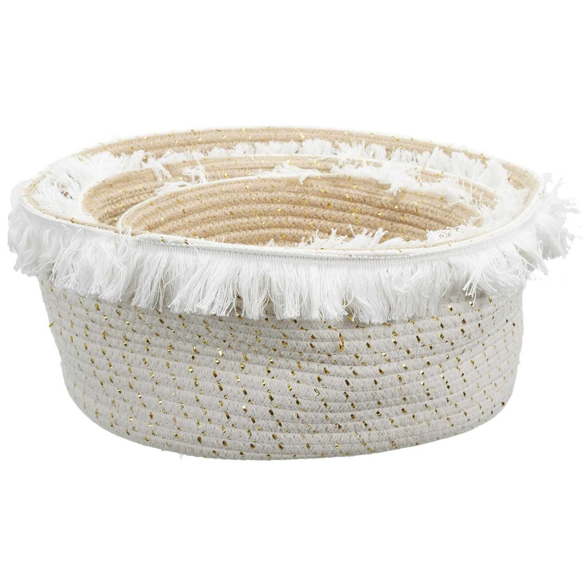 PANIER RANGEMENT A FRANGE ET FIBRE DORE -  LOT DE 3