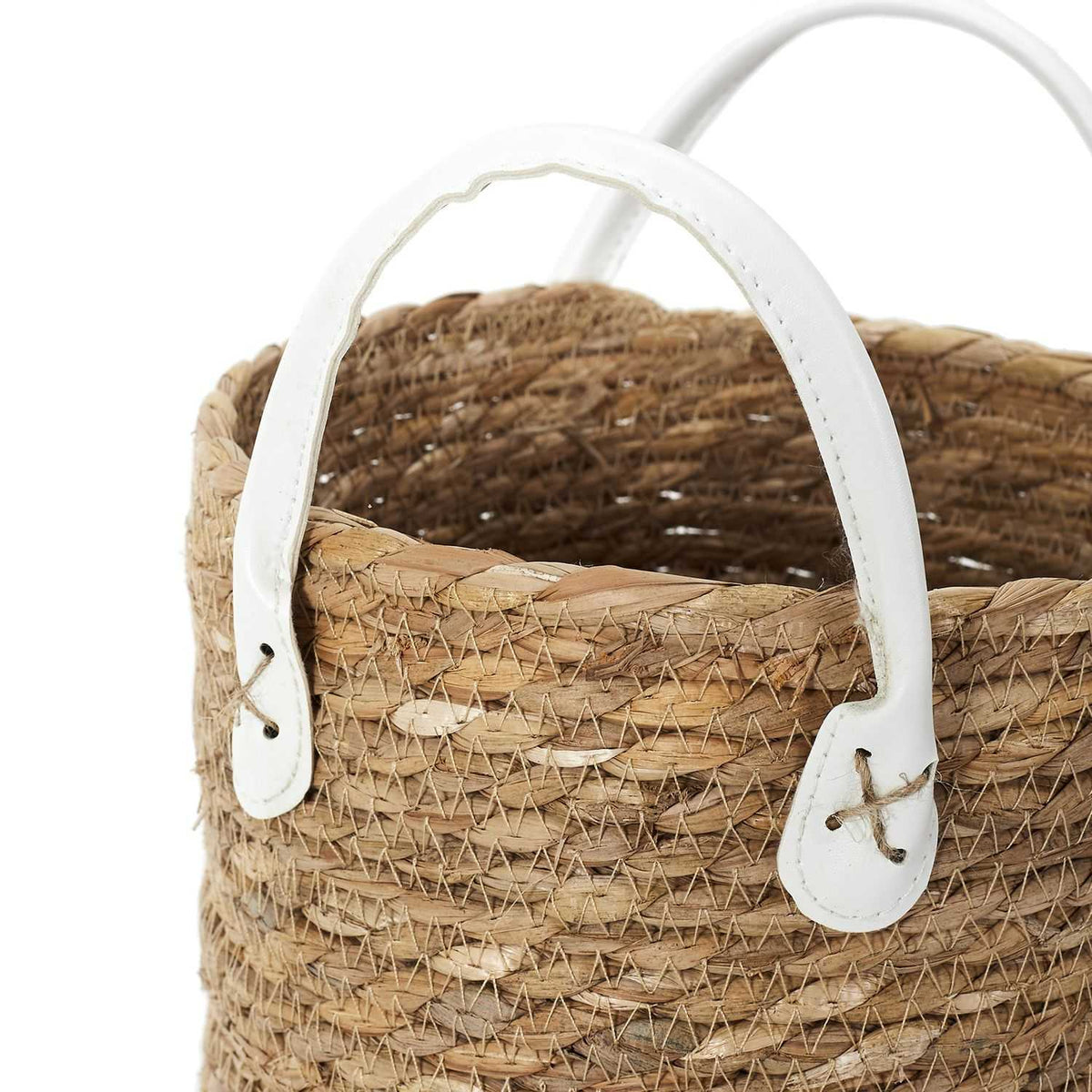 PANIER TRESSE ANSES SIMILI -  LOT DE 3