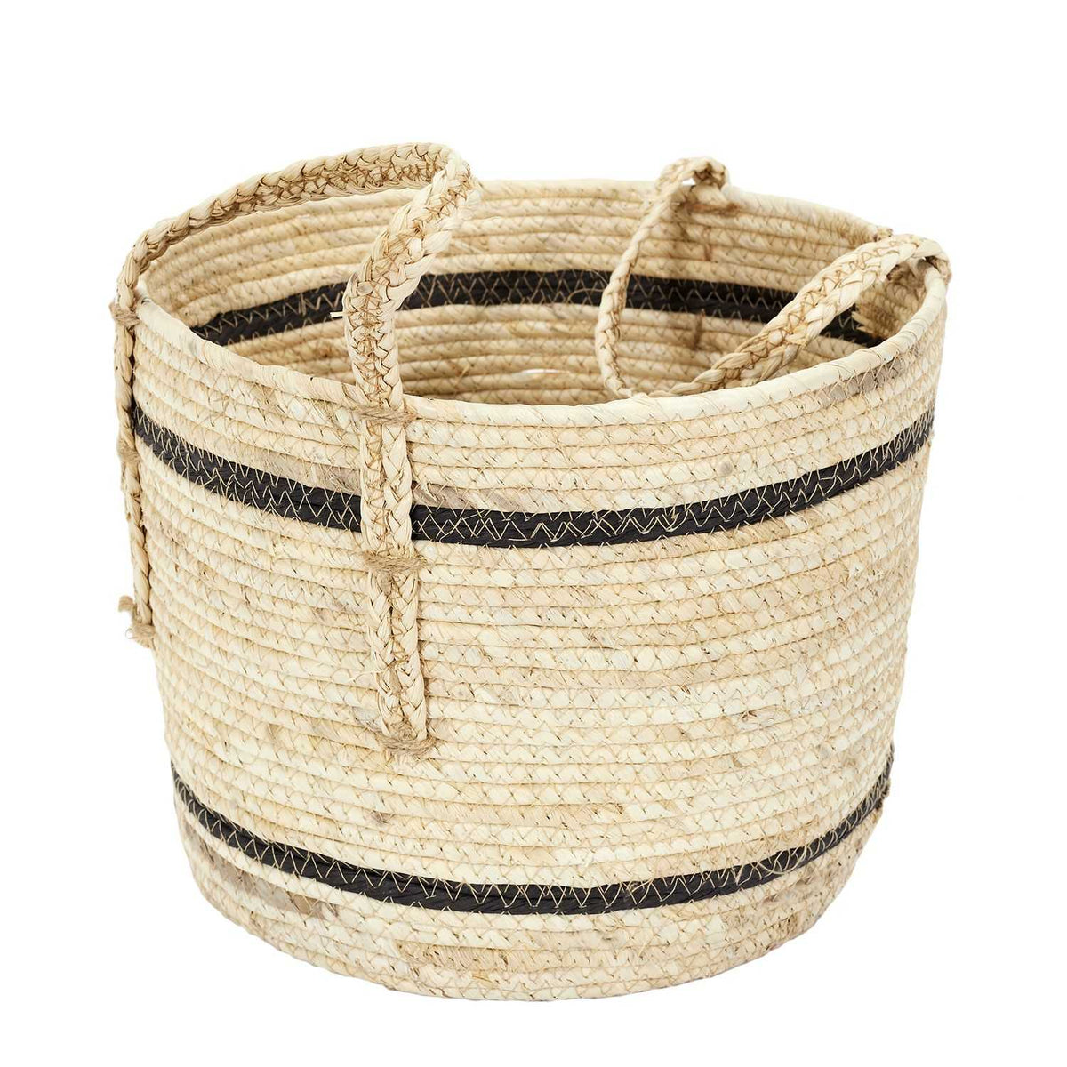 PANIER BICOLORE FIBRE DE MAIS -  LOT DE 3