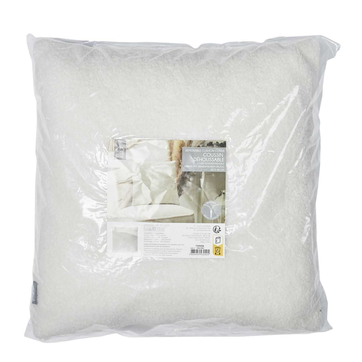 COUSSIN DEHOUSSABLE BOUCLE CREME 40X40CM