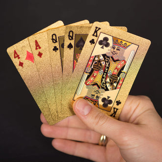 COFFRET DE 2 JEUX DE CARTES DOREES