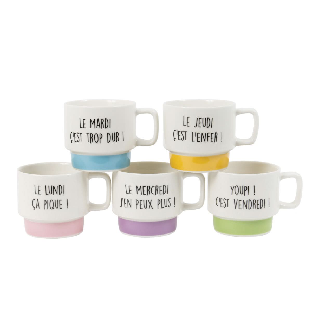 COFFRET DE 5 TASSES À CAFÉ SEMAINE