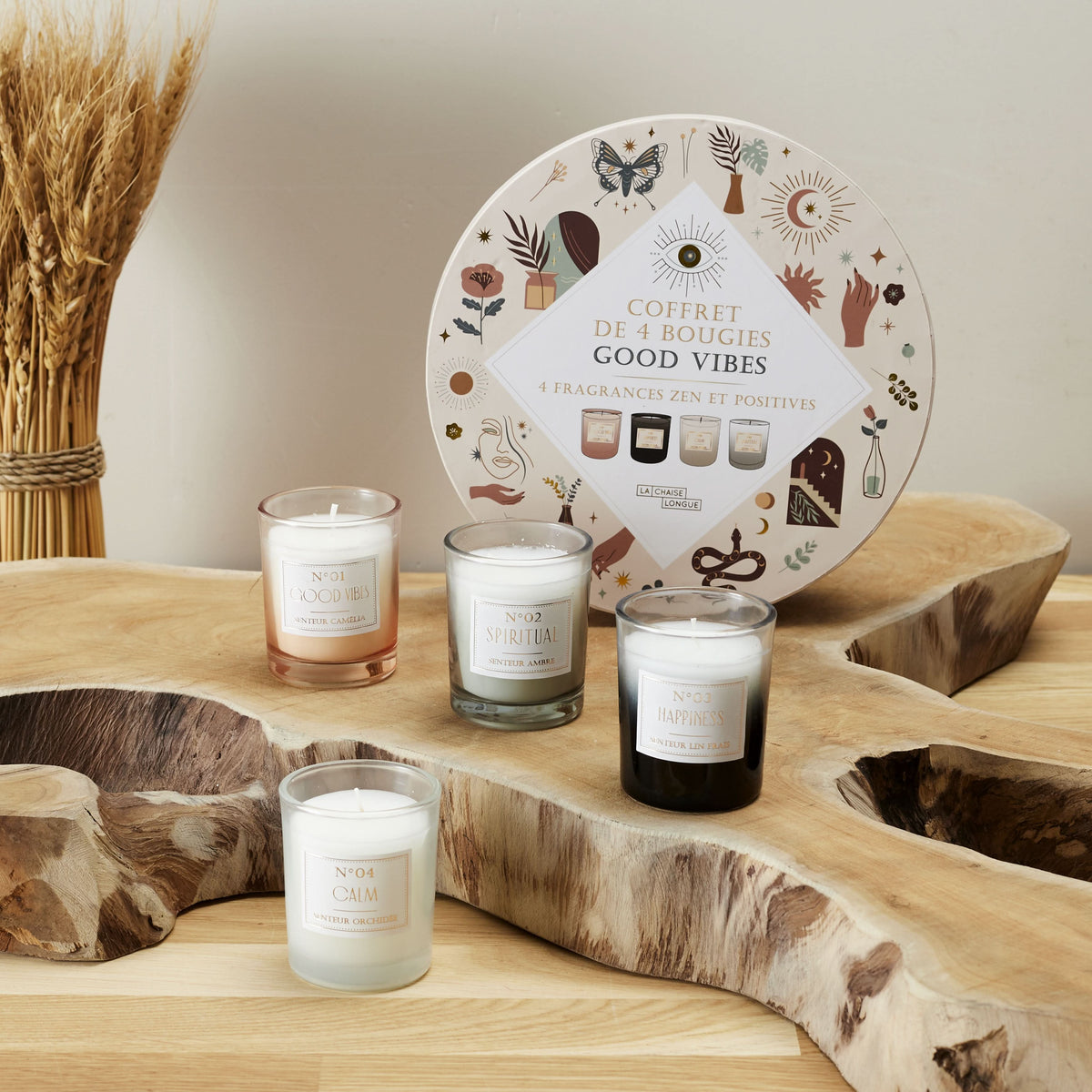 COFFRET DE 4 BOUGIES GOOD VIBES