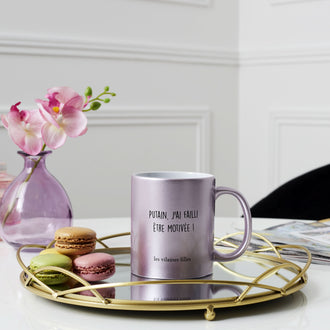 MUG PAILLETTES PUTAIN J'AI FAILLI ETRE MOTIVEE